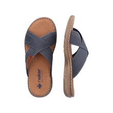 Afbeelding in Gallery-weergave laden, RIEKER HEREN SLIPPER OPEN TEEN BLAUW
