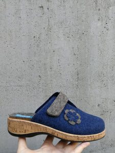 FIDELIO PANTOFFELS BLAUW UITNEEMBAAR VOETBED
