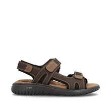 Afbeelding in Gallery-weergave laden, RIEKER HEREN SANDALEN MET KLEVERS BRUIN
