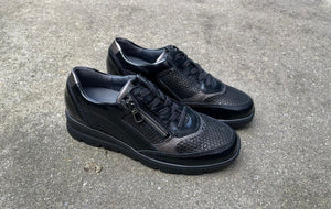 WALDLAUFER SNEAKER MET UITNEEMBAAR VOETBED H WIJDTE ZWART