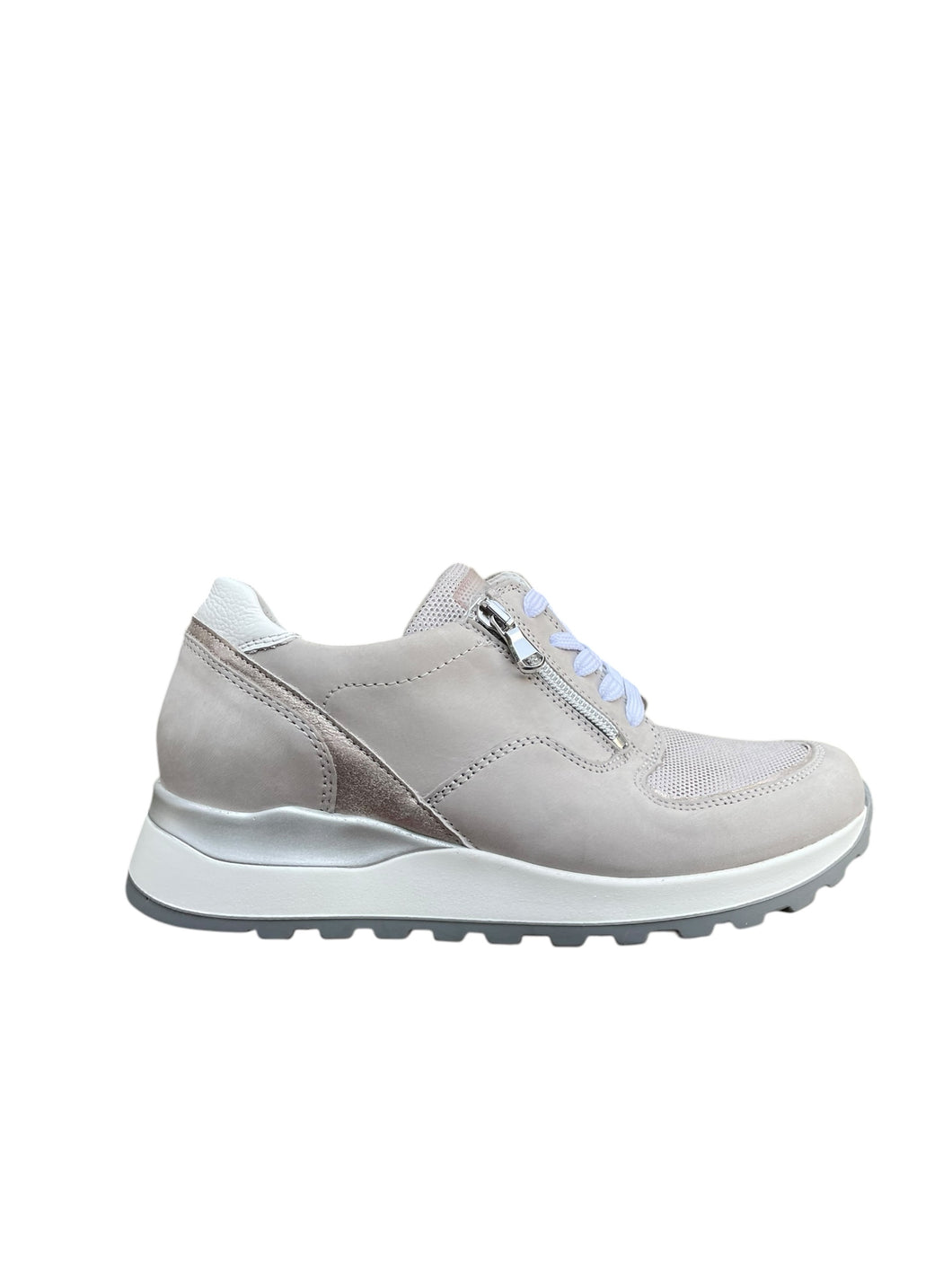 WALDLAUFER SNEAKER H-BREEDTE MET UITNEEMBAAR VOETBED BEIGE