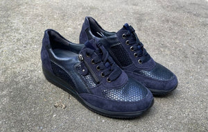 WALDLAUFER SNEAKER MET UITNEEMBAAR VOETBED H WIJDTE  BLAUW