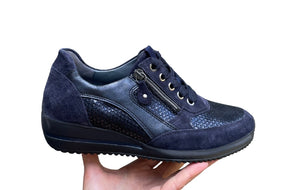 WALDLAUFER SNEAKER MET UITNEEMBAAR VOETBED H WIJDTE  BLAUW