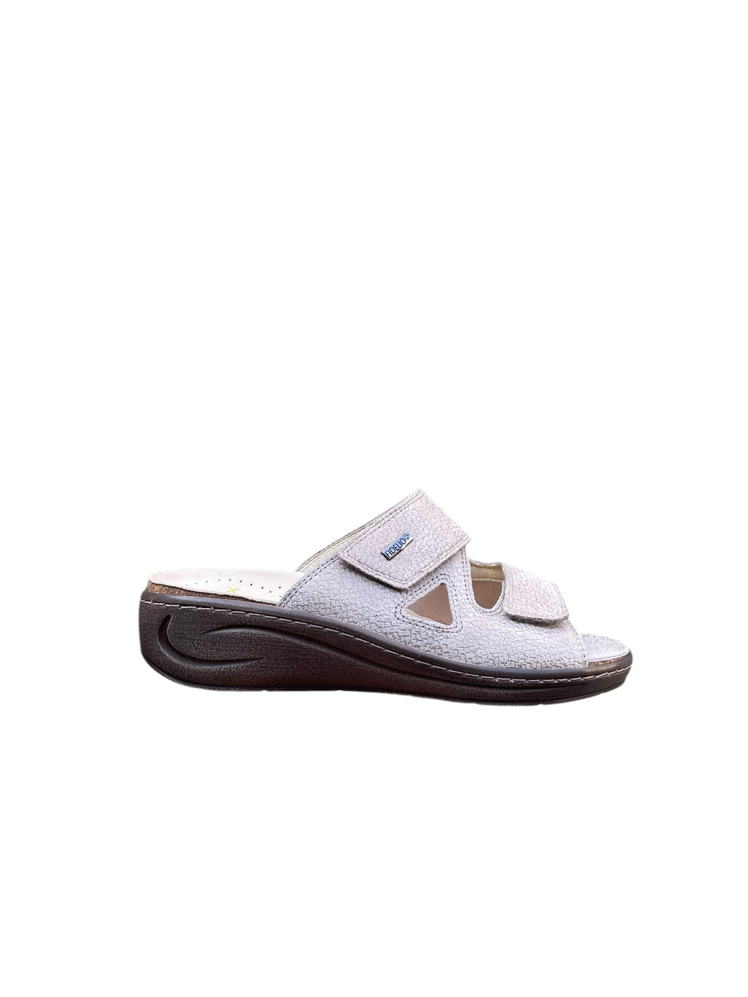 FIDELIO SLIPPER MET UITNEEMBAAR VOETBED EN KLEVERS BEIGE