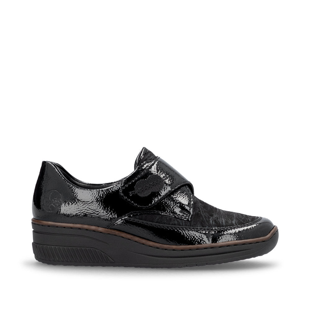 RIEKER DAMES MET VELCRO ZWART