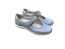 Afbeelding in Gallery-weergave laden, WALDLAUFER BALLERINA H-BREEDTE MET RIEM EN UITNEEMBAAR VOETBED BLAUW
