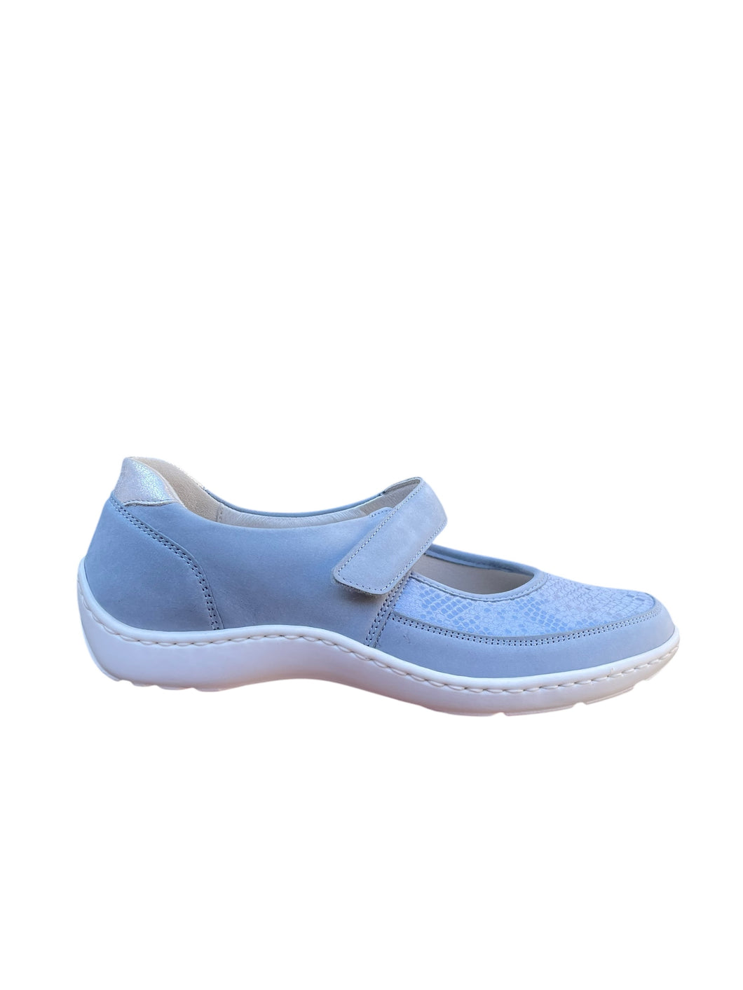 WALDLAUFER BALLERINA H-BREEDTE MET RIEM EN UITNEEMBAAR VOETBED BLAUW