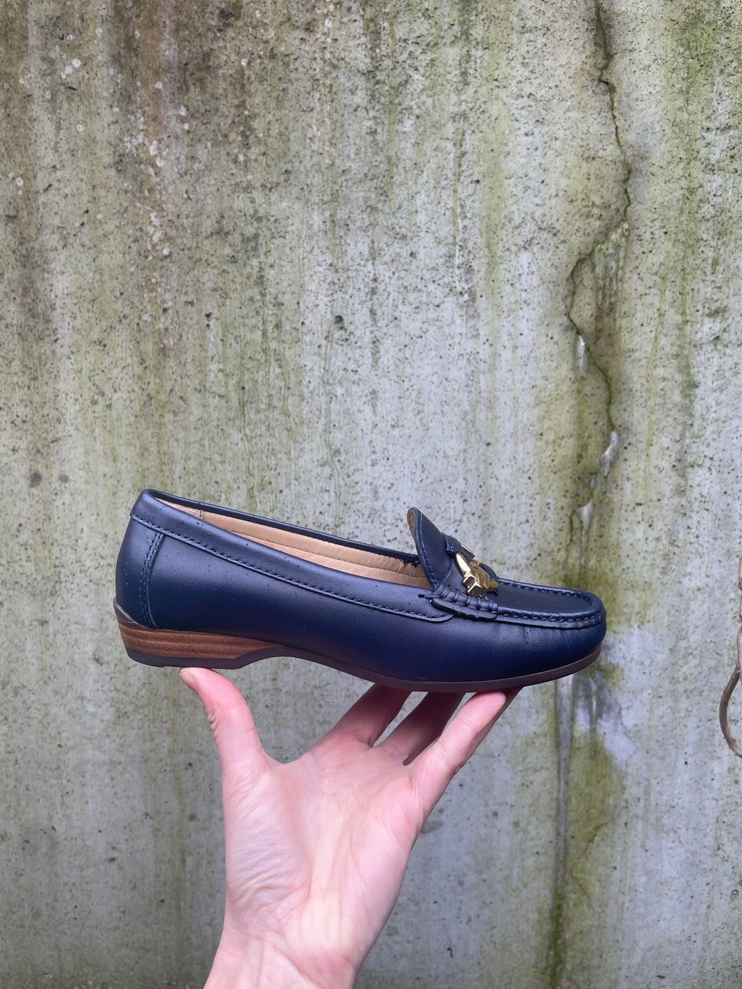 WIRTH DAMES MOCCASIN MET UITNEEMBAAR VOETBED DONKERBLAUW