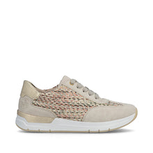 Afbeelding in Gallery-weergave laden, RIEKER DAMES SNEAKER MET UITNEEMBAAR VOETBED BEIGE
