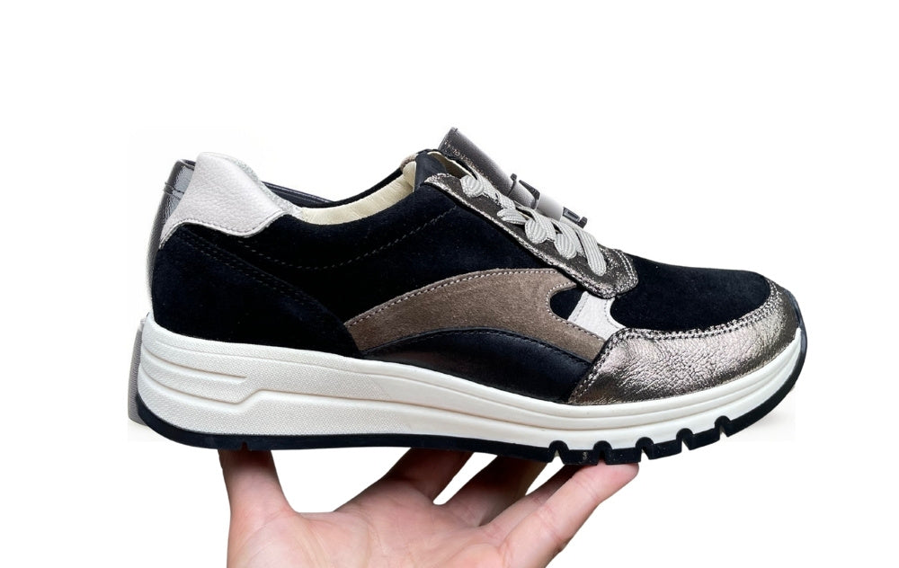 WALDLAUFER SNEAKER MET UITNEEMBAAR VOETBED H WIJDTE ZWART