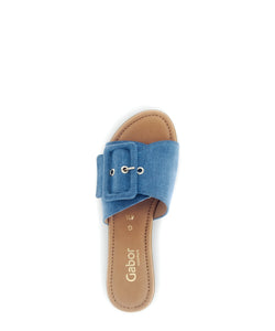 GABOR SLIPPER MET GESP BLAUW