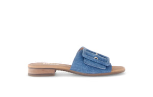 GABOR SLIPPER MET GESP BLAUW