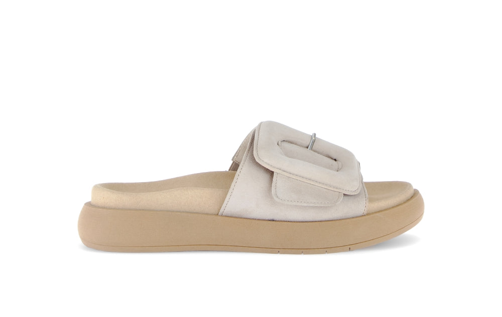 GABOR SLIPPER MET VOETBED ZOOL BEIGE