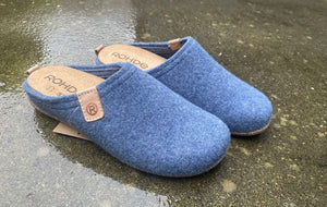 ROHDE SLIPPER MET UITNEEMBAAR VOETBED BLAUW