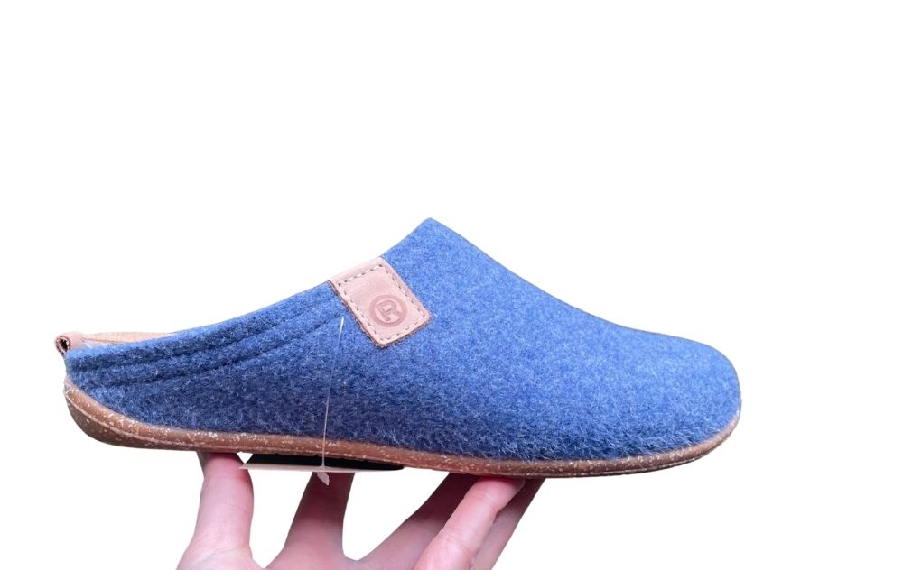 ROHDE SLIPPER MET UITNEEMBAAR VOETBED BLAUW