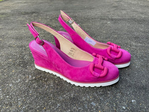 SOFTWAVES MET OPEN HIEL EN SLEEHAK 5 CM FUXIA