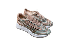 Afbeelding in Gallery-weergave laden, SOFTWAVES SNEAKER RAFFIA MET UITNEEMBAAR VOETBED BEIGE MULTI
