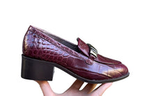 Afbeelding in Gallery-weergave laden, SOFTWAVES MOCASSIN MET HAK H BREEDTE CROCO GRANATA
