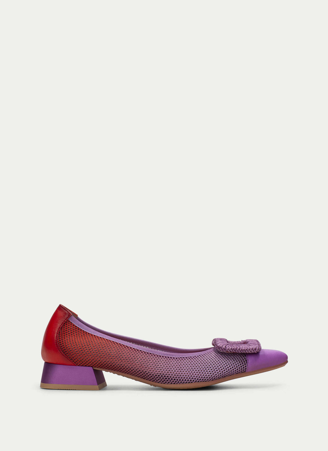 HISPANITAS PUMP MET LAGE HAK EN GESP ROOD ROZE