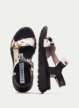 Afbeelding in Gallery-weergave laden, HISPANITAS SANDAAL ZWART BEIGE PRINT
