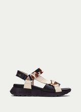 Afbeelding in Gallery-weergave laden, HISPANITAS SANDAAL ZWART BEIGE PRINT
