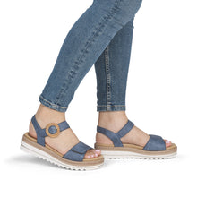 Afbeelding in Gallery-weergave laden, REMONTE SANDALEN MET KLEVERS EN UITNEEMBAAR VOETBED BLAUW
