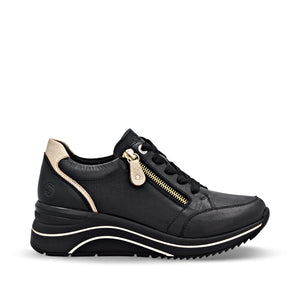 REMONTE SNEAKER MET UITNEEMBAAR VOETBED EN RITS ZWART