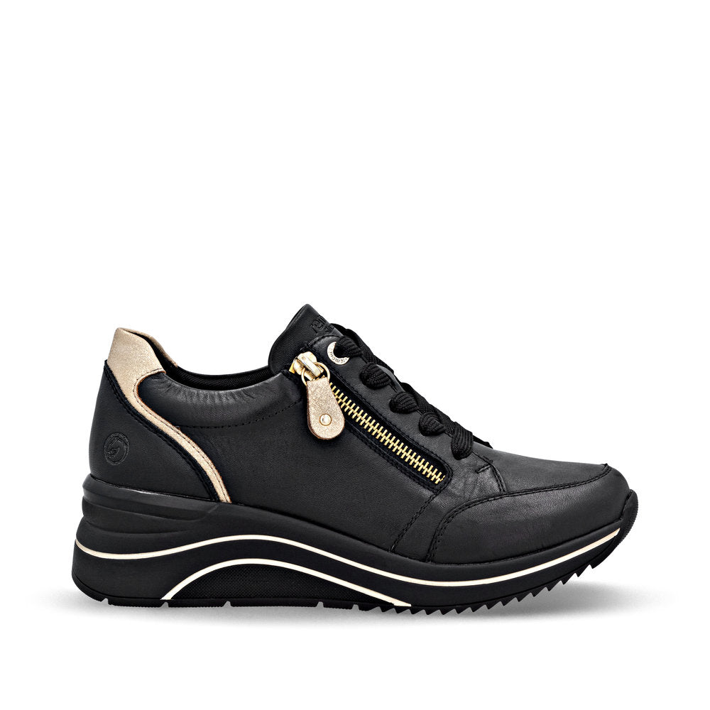 REMONTE SNEAKER MET UITNEEMBAAR VOETBED EN RITS ZWART