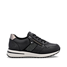 Afbeelding in Gallery-weergave laden, REMONTE SNEAKER MET UITNEEMBAAR VOETBED EN STRETCH ZWART
