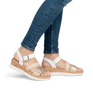 REMONTE SANDAAL MET SLEEHAKJE EN VELCRO CREMA