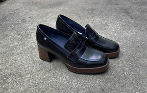 DORKING DAMES MOCASSIN MET DIKKE ZOOL ZWART