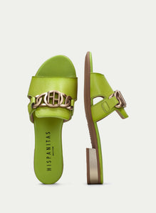 HISPANITAS SLIPPER LAAG MET GESP GROEN