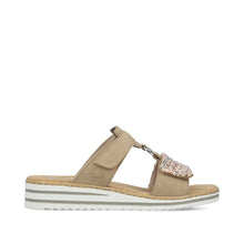 Afbeelding in Gallery-weergave laden, RIEKER DAMESSLIPPER MET KLEVERS BEIGE
