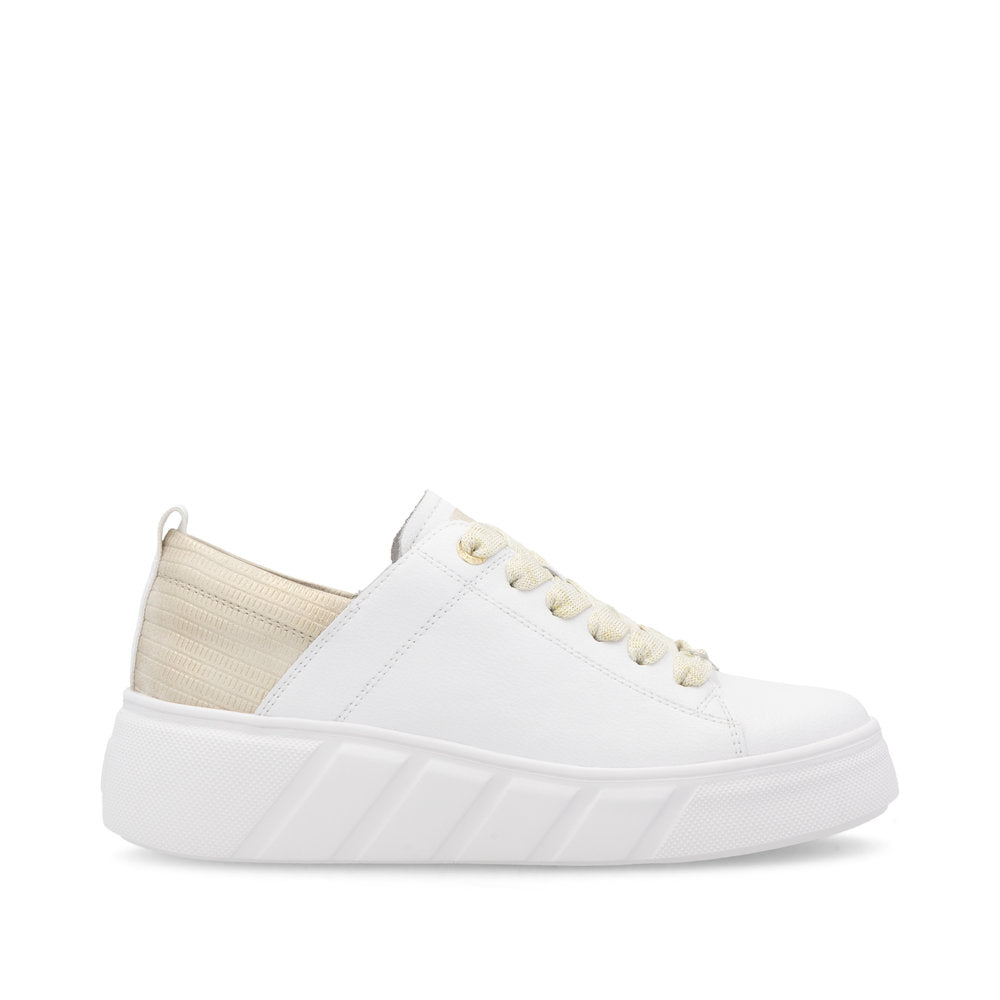 RIEKER SNEAKER MET UITNEEMBAAR VOETBED WIT